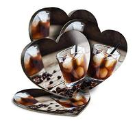 Destination Vinyl ltd Great Coasters (Set of 4) Heart - Black Russian Cocktail Vodka Coffee Drink Glossy Coasters/Tabletop Protection for Any Table Type #21241