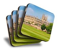 Destination Vinyl ltd Great Coasters (Set of 4) Square - Merton College Oxford University Drink Glossy Coasters/Tabletop Protection for Any Table Type #21864