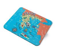Destination Vinyl ltd Greece Santorini Crete Map Landmarks Flexible Rectangle 5mm Rubber Mouse Mat Pad Office Home Novelty Printed Desk Accessory #58716