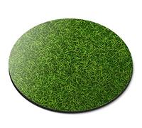 Destination Vinyl Ltd Green Grass Turf Football Sports - Flexible Round 5mm Rubber Mouse Mat Pad Office Home Novelty Printed Desk Accessory 14823