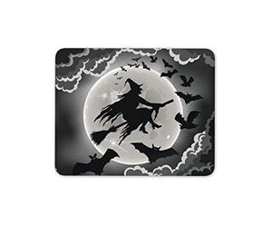 Destination Vinyl Ltd Halloween Witch On The Broom Mouse Mat Pad - Seasonal Scary Computer #14408