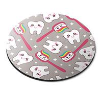 Destination Vinyl Ltd Happy Teeth Toothpaste Dentist - Flexible Round 5mm Rubber Mouse Mat Pad Office Home Novelty Printed Desk Accessory 12719