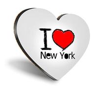 Destination Vinyl ltd Heart MDF Coasters - I Love New York NYC America USA |Glossy Quality Coasters | Tabletop Protection for Any Table Type #7752