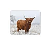 Destination Vinyl Ltd Highland Cow Mouse Mat Pad - Cattle Snow Winter Scotland Computer #15508