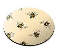 Destination Vinyl Ltd Honey Bee Pattern Vintage Style Flexible Round 5mm Rubber Mouse Mat Pad Office Home Novelty Printed Desk Accessory #51172
