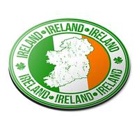 Destination Vinyl Ltd Ireland Irish Flag Map Travel Tourist - Flexible Round 5mm Rubber Mouse Mat Pad Office Home Novelty Printed Desk Accessory 4930