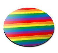 Destination Vinyl Ltd LGBT Heart Rainbow Gay Lesbian - Flexible Round 5mm Rubber Mouse Mat Pad Office Home Novelty Printed Desk Accessory 21784