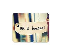 Destination Vinyl Ltd Life is Beautiful Mouse Mat Pad - Books Reading Quote Fun Gift Computer #8989