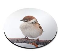 Destination Vinyl Ltd Little Birds Sparrows Winter Bird - Flexible Round 5mm Rubber Mouse Mat Pad Office Home Novelty Printed Desk Accessory 8142