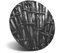 Destination Vinyl ltd Magnet for Refrigerator, Fridge BW - Throne Medieval Swords Game Geek for Office, Cabinet and Whiteboard, Magnetic Stickers, 42268