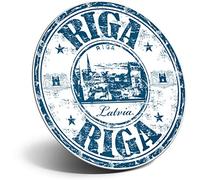 Destination Vinyl Ltd Magnet for Refrigerator, Fridge - Riga Latvia Travel Stamp Latvian for Office, Cabinet and Whiteboard, Magnetic Stickers, 5225