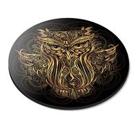 Destination Vinyl ltd Majestic Golden Owl Face - Flexible Round 5mm Rubber Mouse Mat Pad Office Home Novelty Printed Desk Accessory - 45653