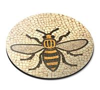 Destination Vinyl ltd Manchester Bee Mosaic Pattern Flexible Round 5mm Rubber Mouse Mat Pad Office Home Novelty Printed Desk Accessory #51408