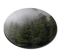 Destination Vinyl ltd Misty Fog Trees British Columbia Nature Flexible Round 5mm Rubber Mouse Mat Pad Office Home Novelty Printed Desk Accessory #53071