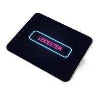 Destination Vinyl Ltd Neon Sign Design Leicester City England Flexible Rectangle 5mm Rubber Mouse Mat Pad Office Home Novelty Printed Desk Accessory #350252