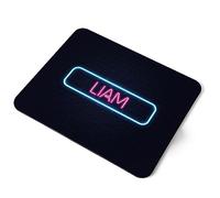 Destination Vinyl ltd Neon Sign Design Liam Name Flexible Rectangle 5mm Rubber Mouse Mat Pad Office Home Novelty Printed Desk Accessory #352224