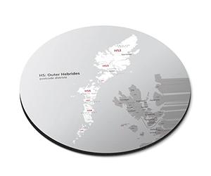 Destination Vinyl ltd Outer Hebrides District Flexible Round 5mm Rubber Mouse Mat Pad Office Home Novelty Printed Desk Accessory #55581