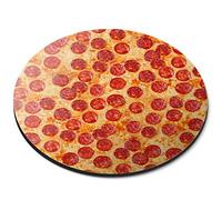Destination Vinyl Ltd Pepperoni Pizza Teenage Boys - Flexible Round 5mm Rubber Mouse Mat Pad Office Home Novelty Printed Desk Accessory 3874