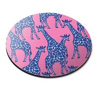 Destination Vinyl ltd Pink Abstract Giraffe Pattern Girls Mum Flexible Round 5mm Rubber Mouse Mat Pad Office Home Novelty Printed Desk Accessory #170724