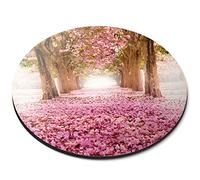 Destination Vinyl Ltd Pink Blossom Tree Flowers Floral - Flexible Round 5mm Rubber Mouse Mat Pad Office Home Novelty Printed Desk Accessory 8270