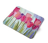 Destination Vinyl Ltd Pink Tulip Art Flowers Pretty Flexible Rectangle 5mm Rubber Mouse Mat Pad Office Home Novelty Printed Desk Accessory #53166