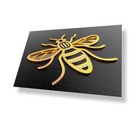 Destination Vinyl ltd Poster A4 3D Manchester Bee Logo Art Print 29.7 X 21 cm 280gsm Satin Gloss Photo Paper #50003