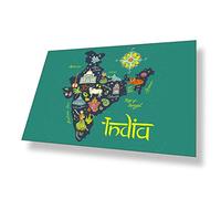 Destination Vinyl ltd Poster A4 India Travel Map Flag Indian Asia Holiday Art Print 29.7 X 21 cm 280gsm Satin Gloss Photo Paper #58776