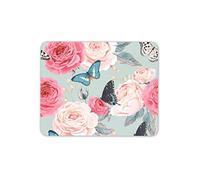 Destination Vinyl Ltd Pretty Floral Mouse Mat Pad - Butterfly Mum Nan Sister Pink Computer #14243
