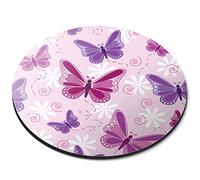 Destination Vinyl Ltd Purple Pink Butterflys Butterfly - Flexible Round 5mm Rubber Mouse Mat Pad Office Home Novelty Printed Desk Accessory 13090