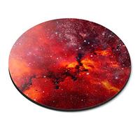 Destination Vinyl Ltd Red Nebula Galaxy Stars Space - Flexible Round 5mm Rubber Mouse Mat Pad Office Home Novelty Printed Desk Accessory 21935