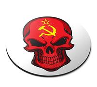 Destination Vinyl ltd Soviet USSR Flag Skull Russia Travel Flexible Round 5mm Rubber Mouse Mat Pad Office Home Novelty Printed Desk Accessory #56070
