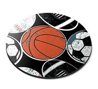 Destination Vinyl ltd Sport Fan Basketball Football Rugby Baseball Flexible Round 5mm Rubber Mouse Mat Pad Office Home Novelty Printed Desk Accessory #170879