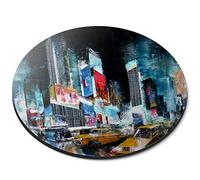 Destination Vinyl Ltd Times Square New York City - Flexible Round 5mm Rubber Mouse Mat Pad Office Home Novelty Printed Desk Accessory 2217
