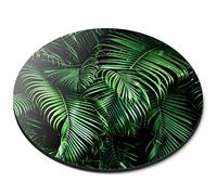 Destination Vinyl Ltd Tropical Palm Leaves Jungle Green Flexible Round 5mm Rubber Mouse Mat Pad Office Home Novelty Printed Desk Accessory #52311