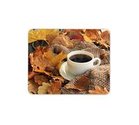 Destination Vinyl Ltd Warm Coffee Cup Mouse Mat Pad - Autumn Winter Leaves Cafe Computer #19147
