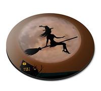 Destination Vinyl Ltd Witch Silhouette Halloween - Flexible Round 5mm Rubber Mouse Mat Pad Office Home Novelty Printed Desk Accessory 16804