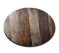Destination Vinyl Ltd Wooden Planks Wood Texture Effect Brown - Flexible Round 5mm Rubber Mouse Mat Pad Office Home Novelty Printed Desk Accessory 24449
