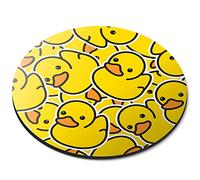 Destination Vinyl Ltd Yellow Rubber Ducks Duckling - Flexible Round 5mm Rubber Mouse Mat Pad Office Home Novelty Printed Desk Accessory 2078