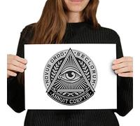 Destination Vinyl Posters A4 - All Seeing Eye of Providence Freemason Art Print 29.7 X 21 cm 280gsm satin gloss photo paper #4512