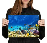 Destination Vinyl Posters A4 - Coral Reef Tropical Fish Tropics Art Print 29.7 X 21 cm 280gsm satin gloss photo paper #44722