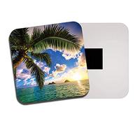 DestinationVinyl 1 x Tropical Island Fridge Magnet - Palm Tree Sun Summer Holiday Ocean #8547