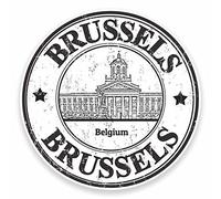 DestinationVinyl 2 x 10cm/100mm Brussels Belgium Vinyl SELF Adhesive Sticker Decal Laptop Car Travel Luggage Label Tag #9469