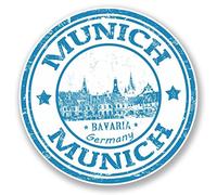 DestinationVinyl 2 x Munich Germany Bavaria Vinyl Sticker Laptop Travel Luggage Car Cool Sign Fun # 4584-10 cm/100 mm Wide