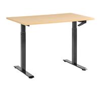 Beliani Manual Adjustable Standing Desk DESTINES Black/ Light Brown 120 cm 60 cm, Brown