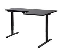 Beliani Electric Adjustable Corner Desk Destines Black 160 Cm 109 Cm Right Hand