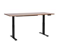Beliani Electric Adjustable Standing Desk Destines Brown/ Black 160 Cm 72 Cm