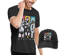 Destiny 2 Men's T Shirt and Baseball Cap Classic Personality Set Combination Black