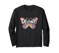Destiny Butterfly - Personalized Cute Name Word Art Long Sleeve T-Shirt