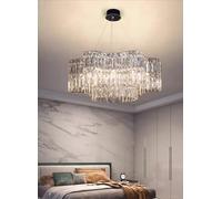 Destiny Gear Modern Living Room Chandelier with Double-Layer Crystal and French Light Luxury Style (Double Gear 80 + 42cm)