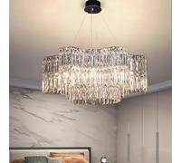 Destiny Gear Modern Living Room Chandelier with Double-Layer Crystal and French Light Luxury Style (Double Gear 80 + 42cm)